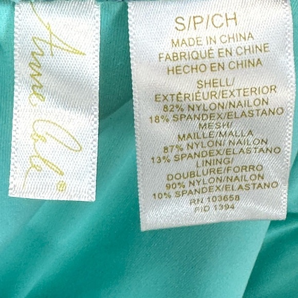 Anne Cole High Waist Palm Print Bikini Briefs - Green White - size Small - Picture 4 of 8